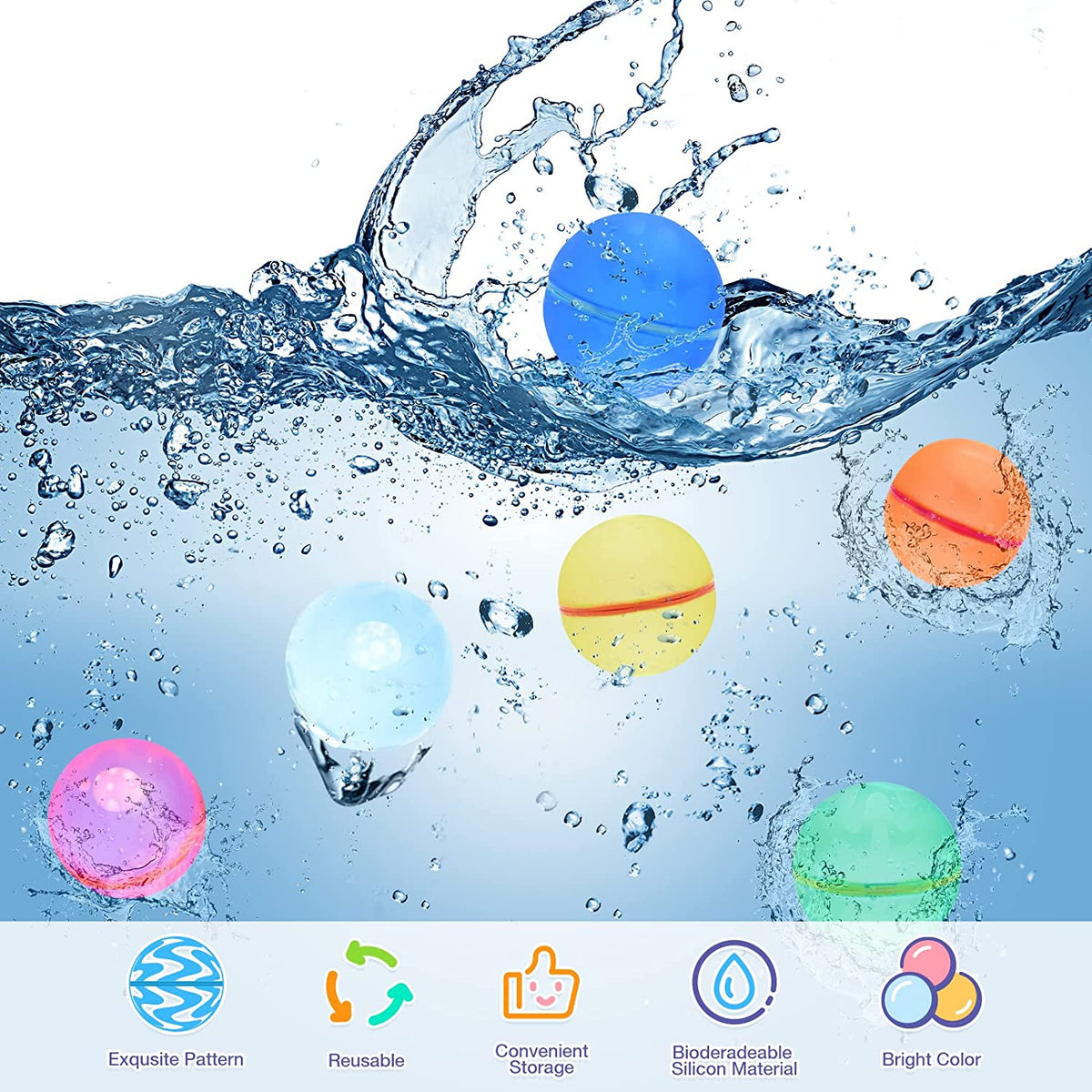 Duvallo Reusable Water Balloons (12 pcs)